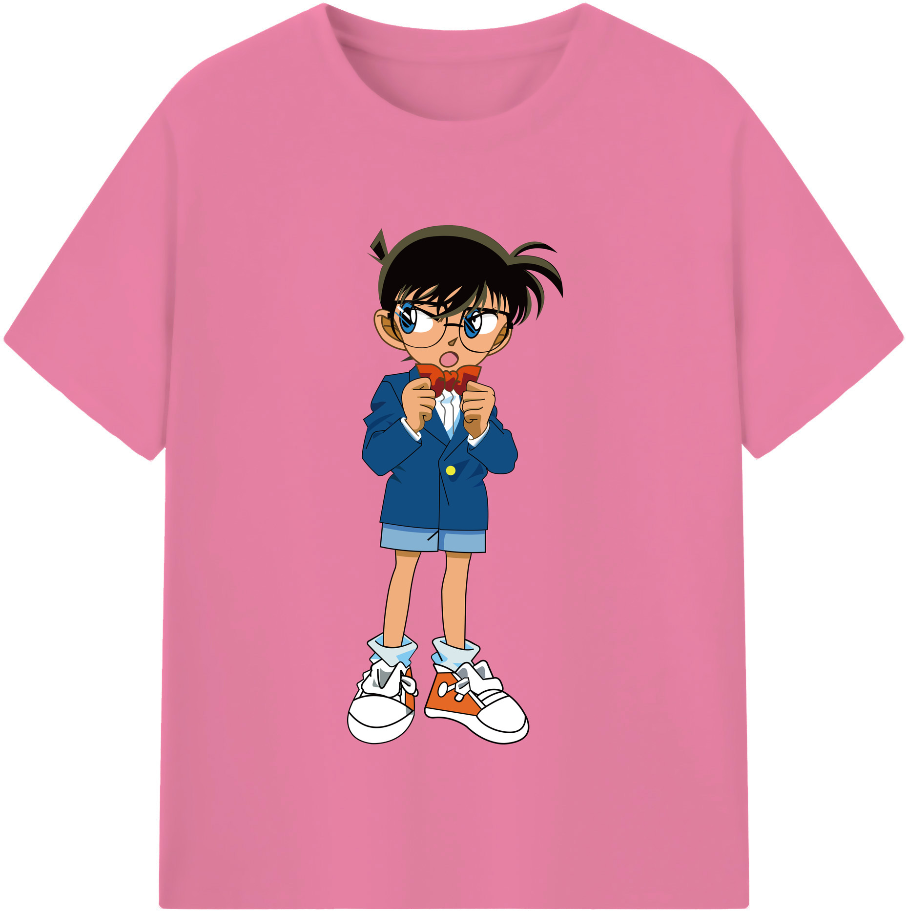 （画像用） 名探偵コナン 江戸川 コナン Detective Conan Conan Edogawa 綿100％半袖Tシャツ（フロントプリント）